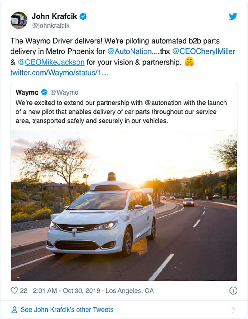 谷歌無人卡車投入試運(yùn)營(yíng)！已在美國(guó)開始運(yùn)送貨物