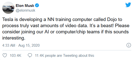 特斯拉開(kāi)發(fā)Dojo神經(jīng)網(wǎng)絡(luò)訓(xùn)練計(jì)算機(jī) 幫助實(shí)現(xiàn)全自動(dòng)駕駛目標(biāo)