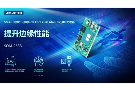 研華推出SMARC系列模塊SOM-2533，提升邊緣性能
